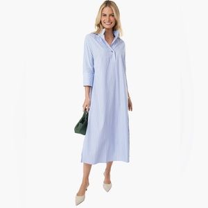 Tuckernuck Willow Blue White Stripe Shirt Dress EEUC